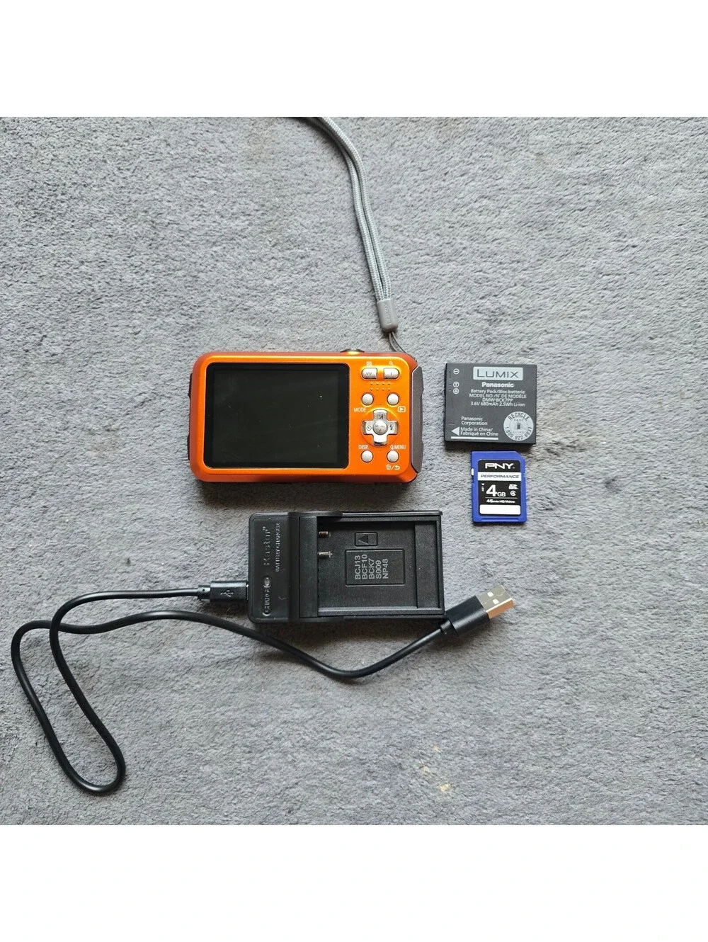 Panasonic Lumix DMC-FH1 12.1MP Digital Camera Orange Charger, Battery & 4GB SD
